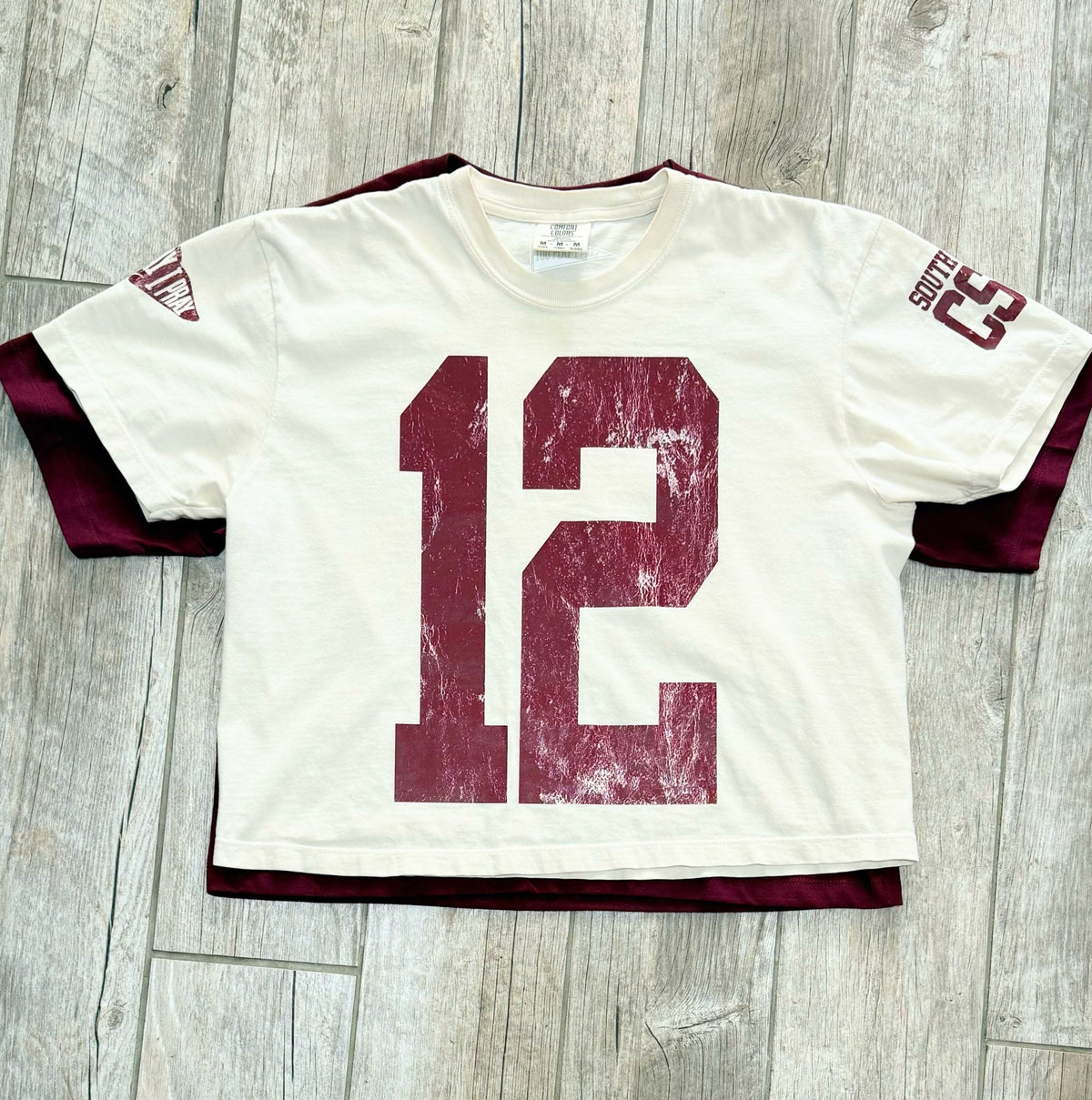 The 12 Boxy Tee - MAROON