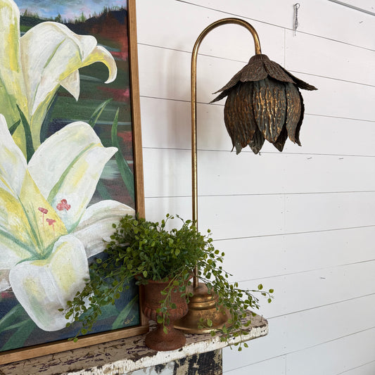 Antique Brass Tulip Lamp