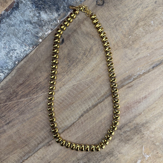 Bold Flat Bead Necklace