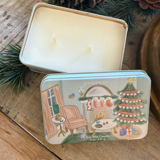 Green Candle Holiday Tin