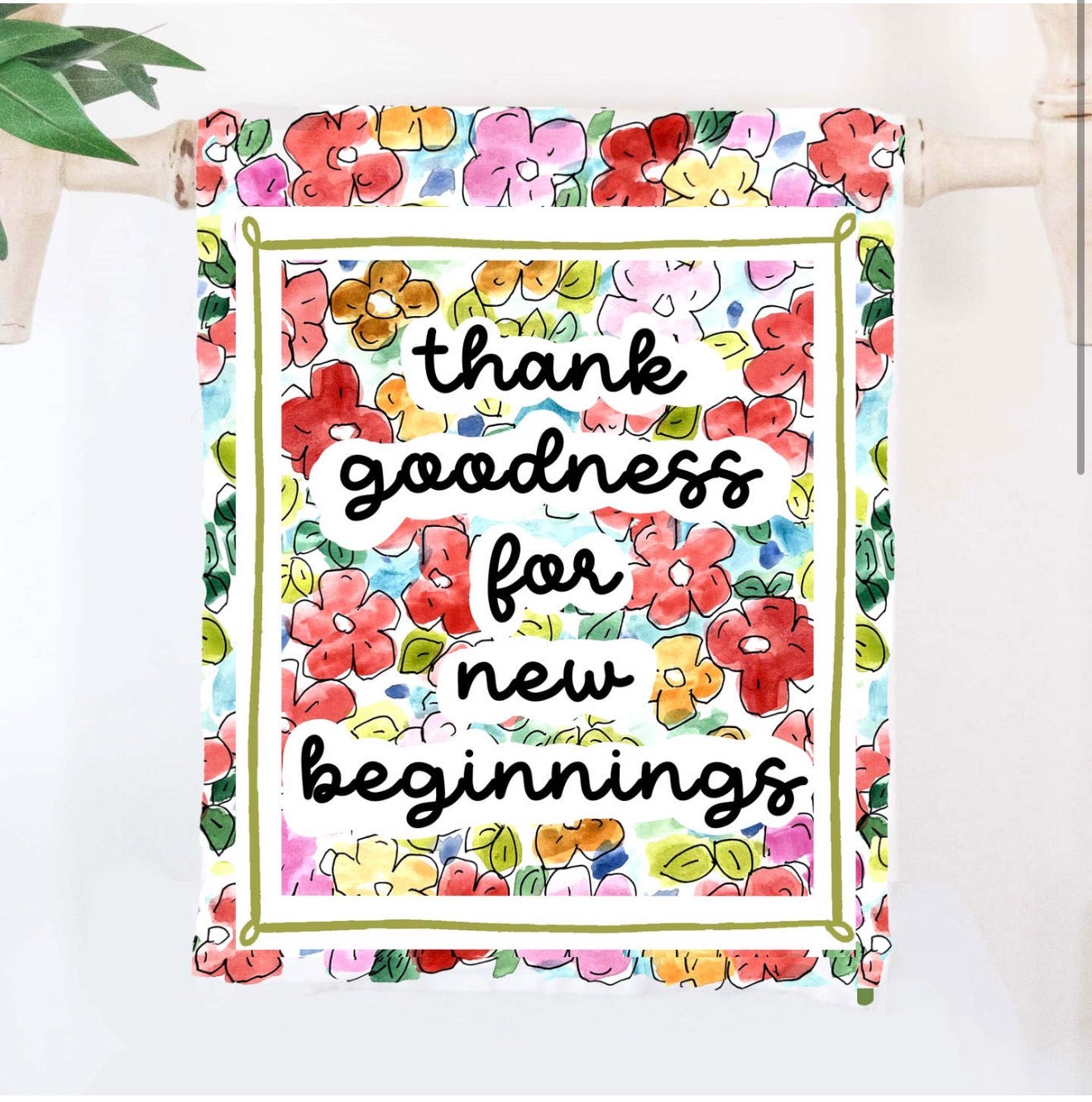 New Beginning Floral Tea Towel