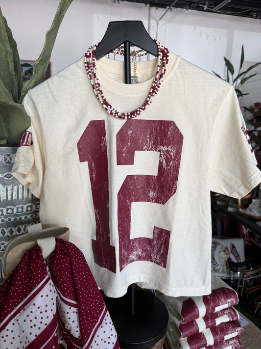 The 12 Boxy Tee - CREAM