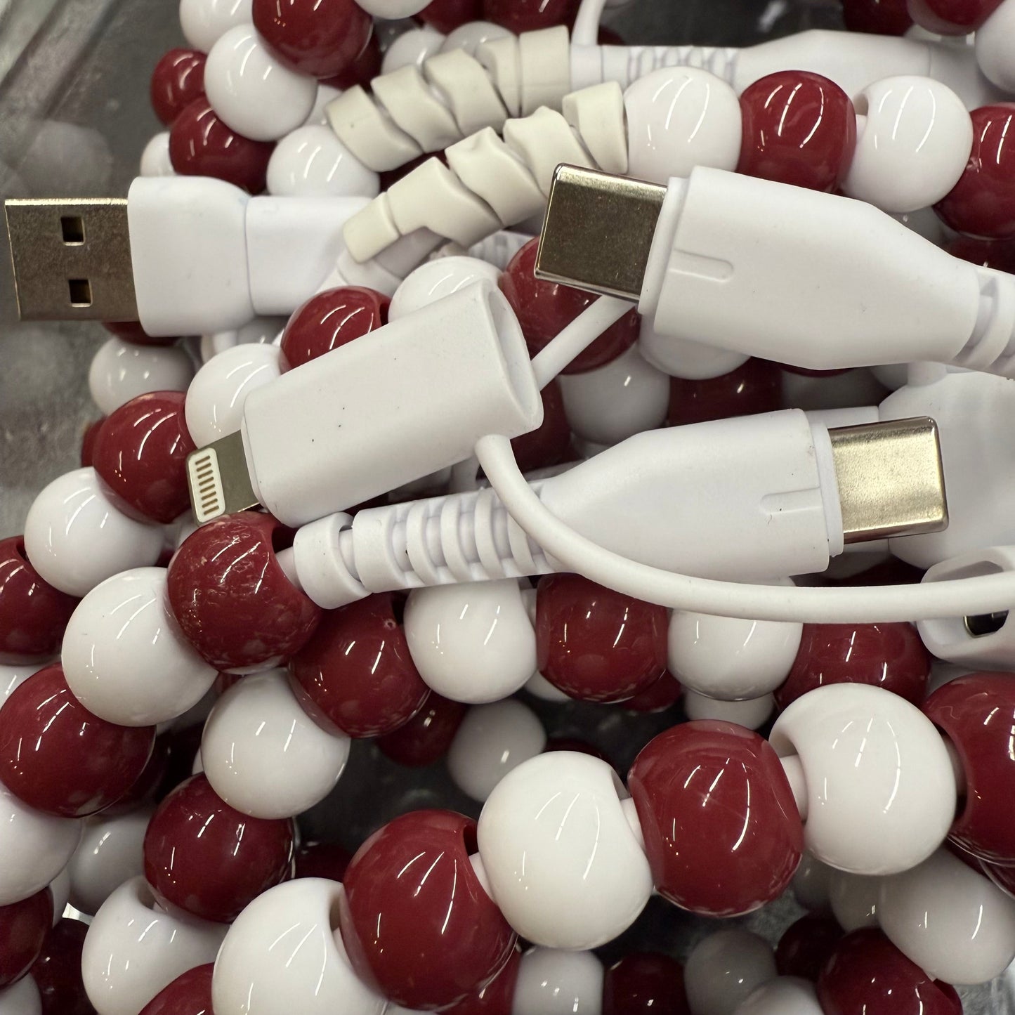 M+W Beaded Charging Cable Charger Cord
