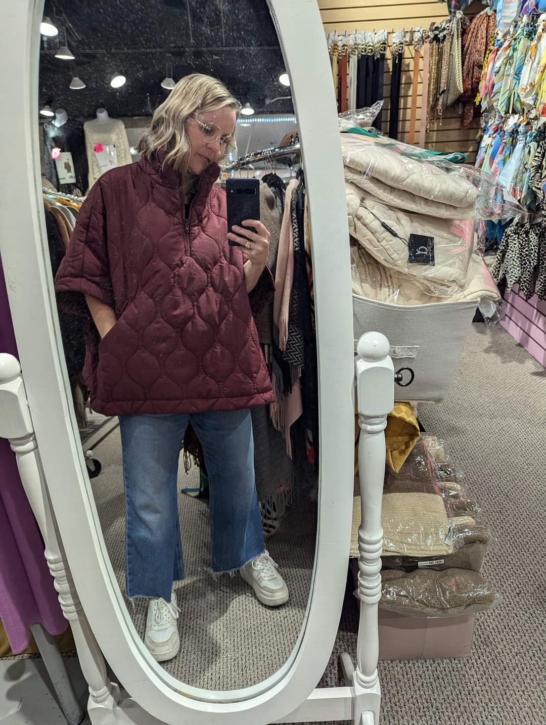 Quilted Puff Poncho