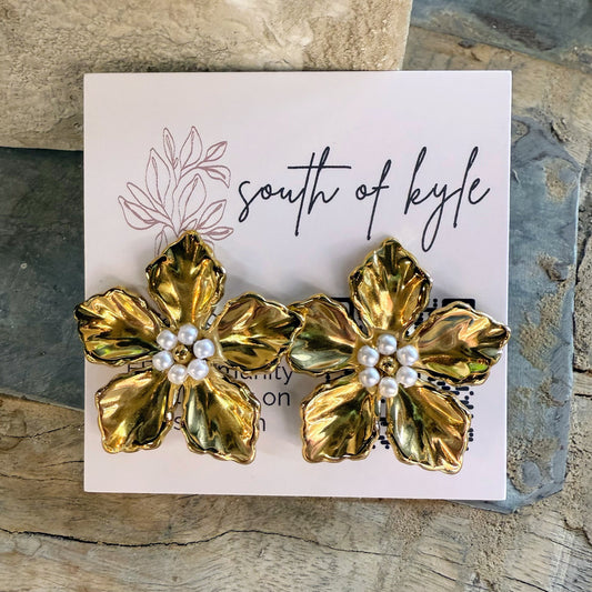 Pearl Flower Earrings