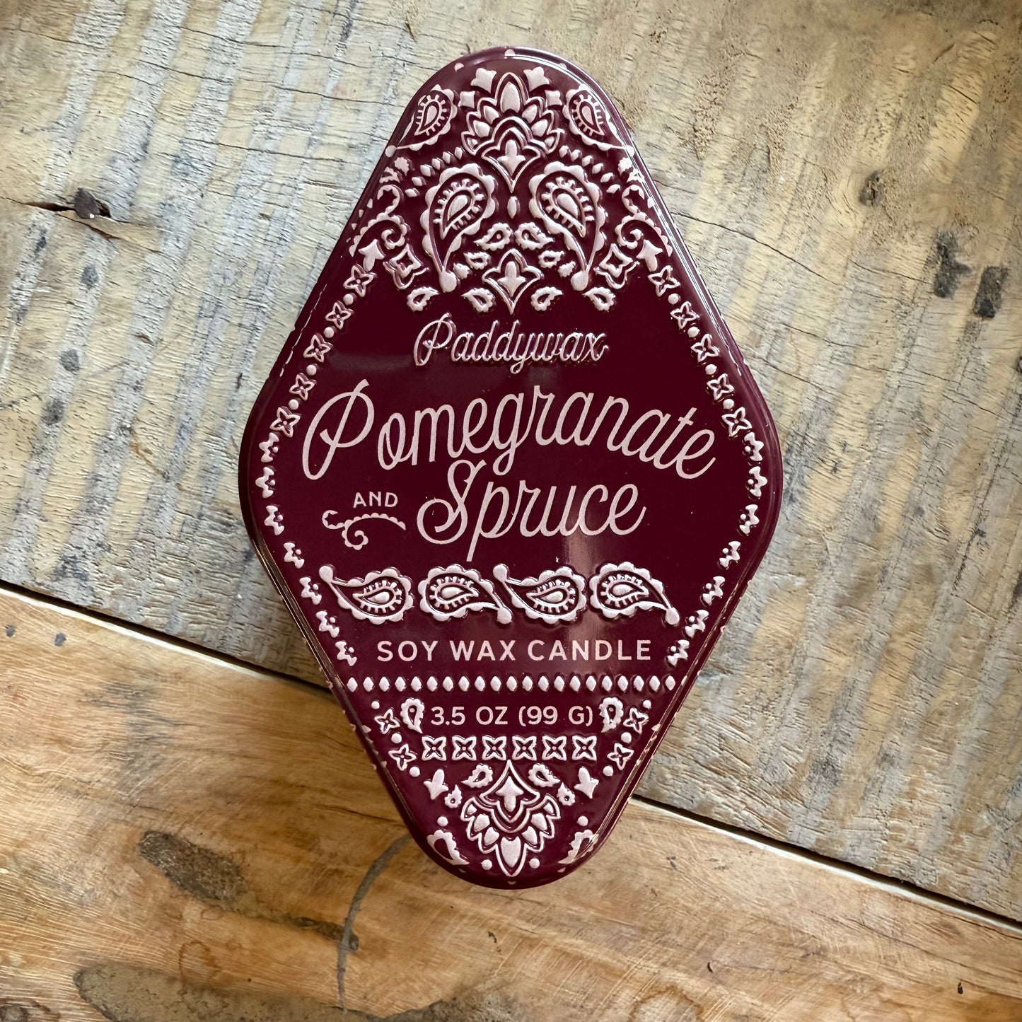 Maroon Bandana Candle Tin - Pomegranate Spice