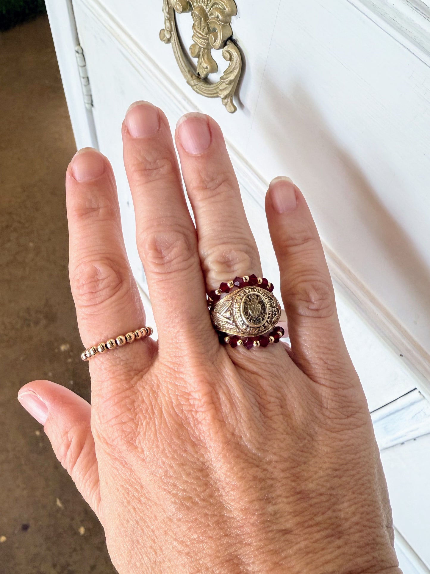 BB Maroon Swarovski Ring