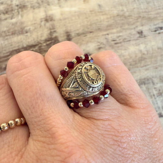 BB Maroon Swarovski Ring