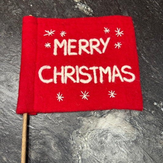 Merry Christmas Felt Flag
