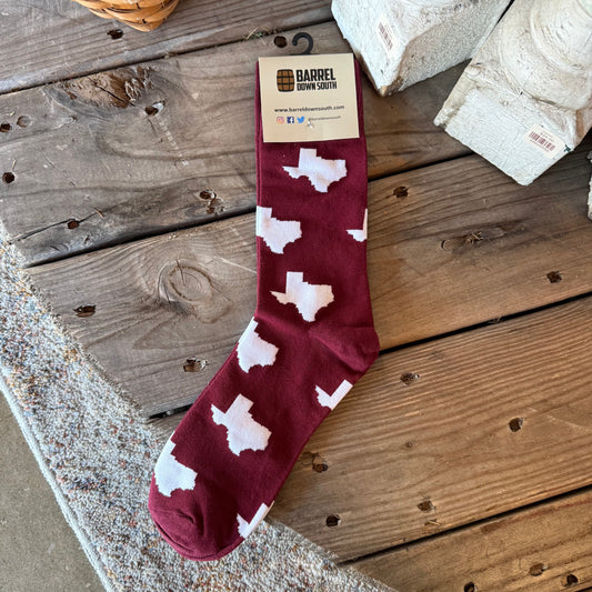 Socks - Maroon Texas