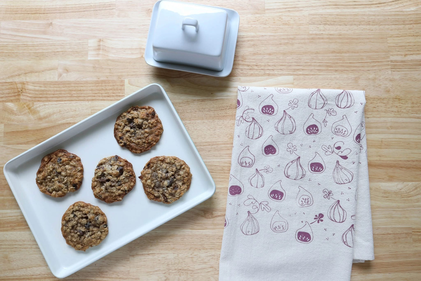 Figs Handprinted Kitchen Towel
