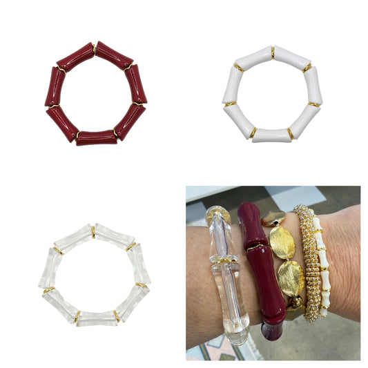 Acrylic Bamboo Bracelets + Gold Accents