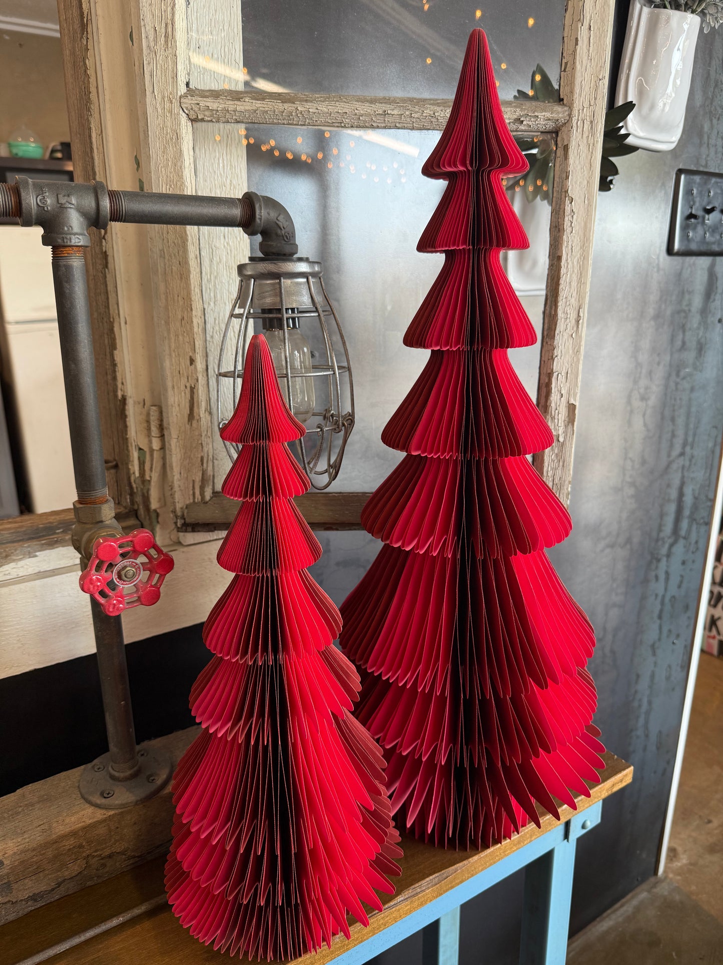 XL Maroon/Pink Tree - Paper Folding Honeycomb