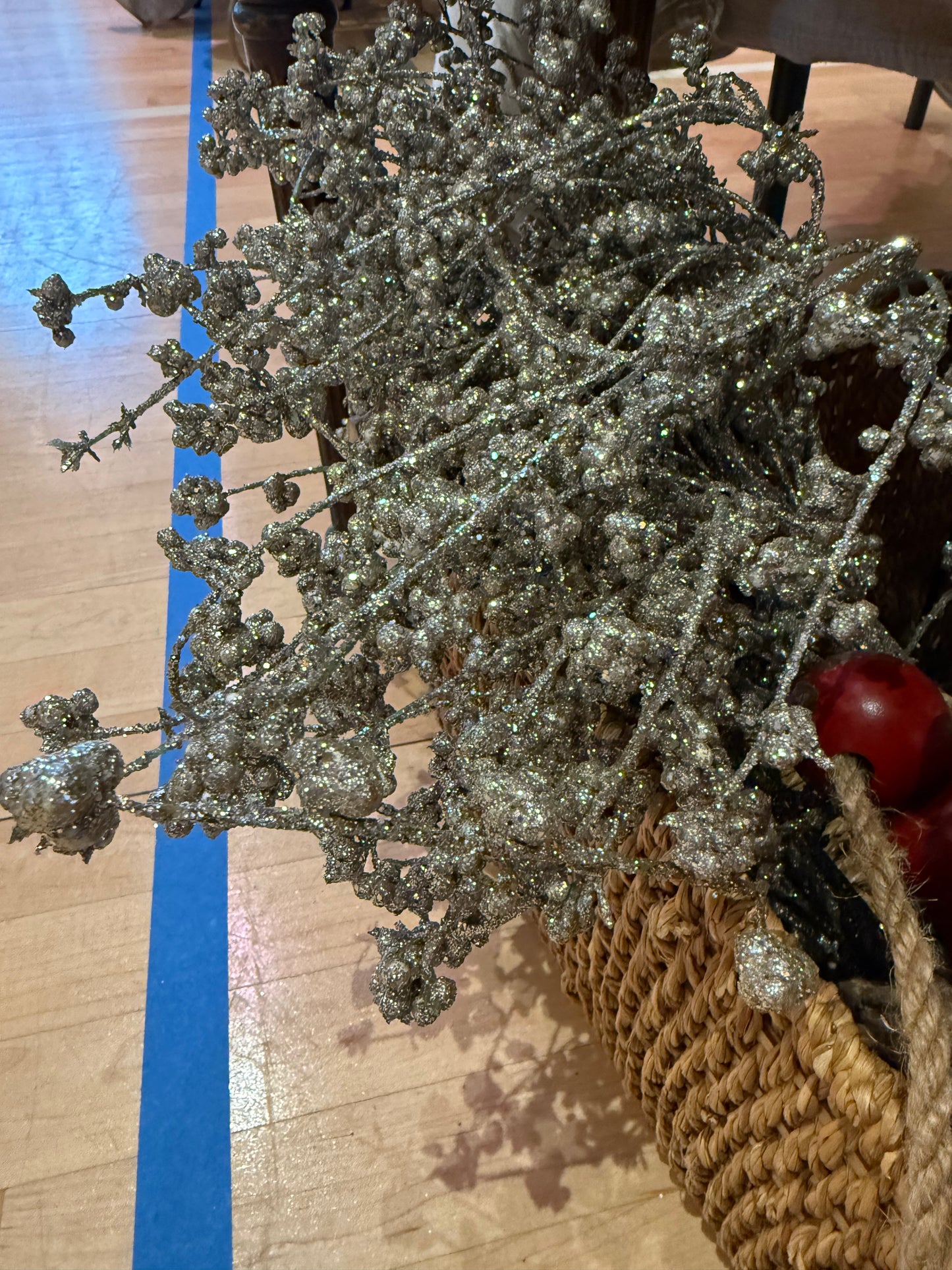 Silver Glitter Christmas Tree Pick