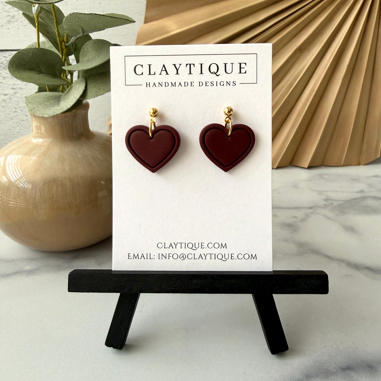 Maroon Handcrafted Small Dangle Earrings