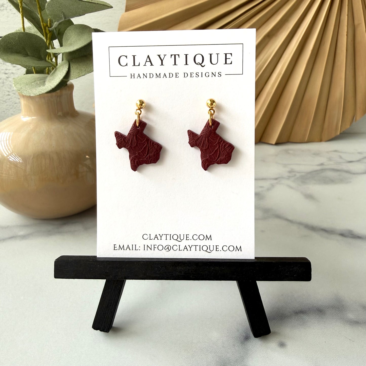 Maroon Handcrafted Small Dangle Earrings