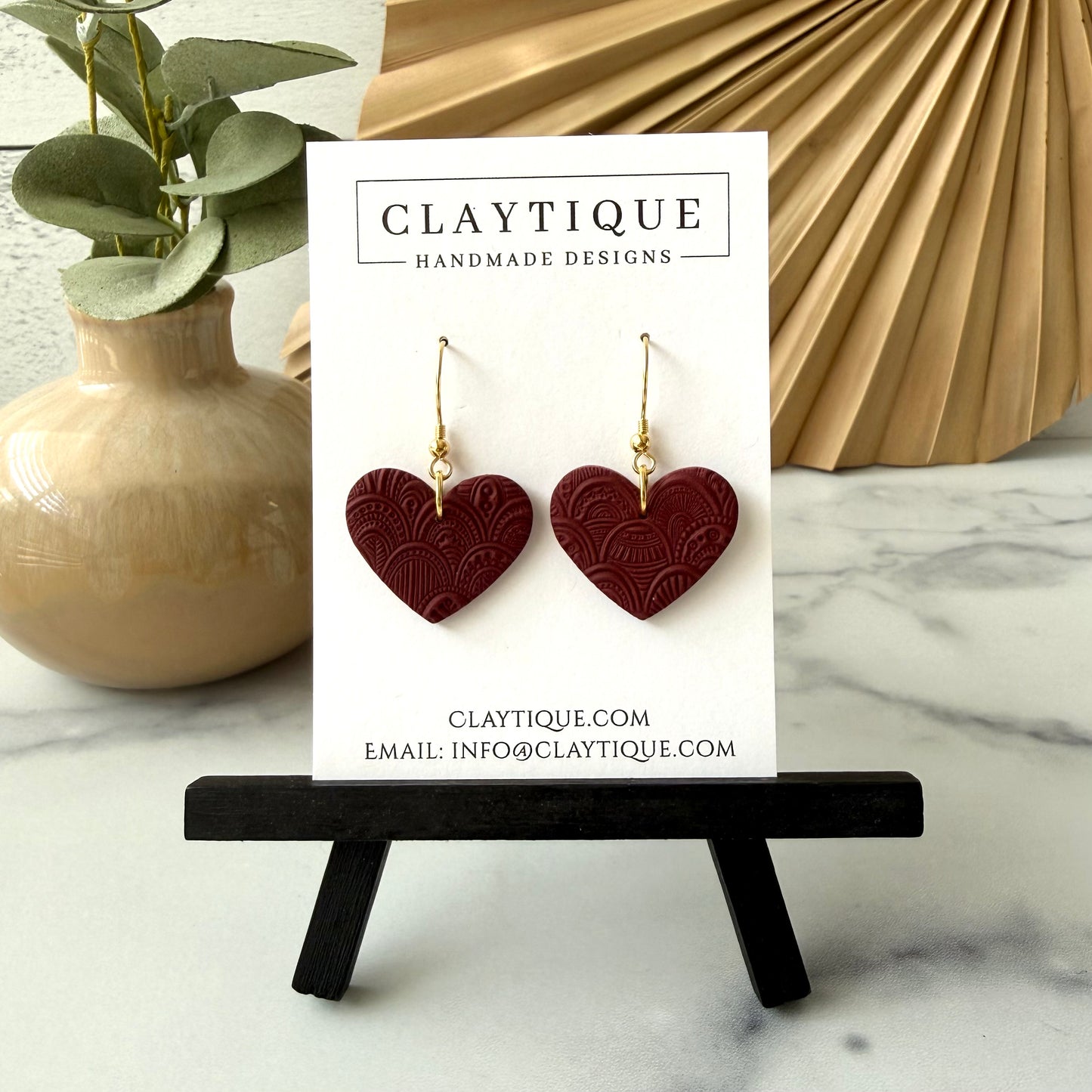 Maroon Handcrafted Small Dangle Earrings