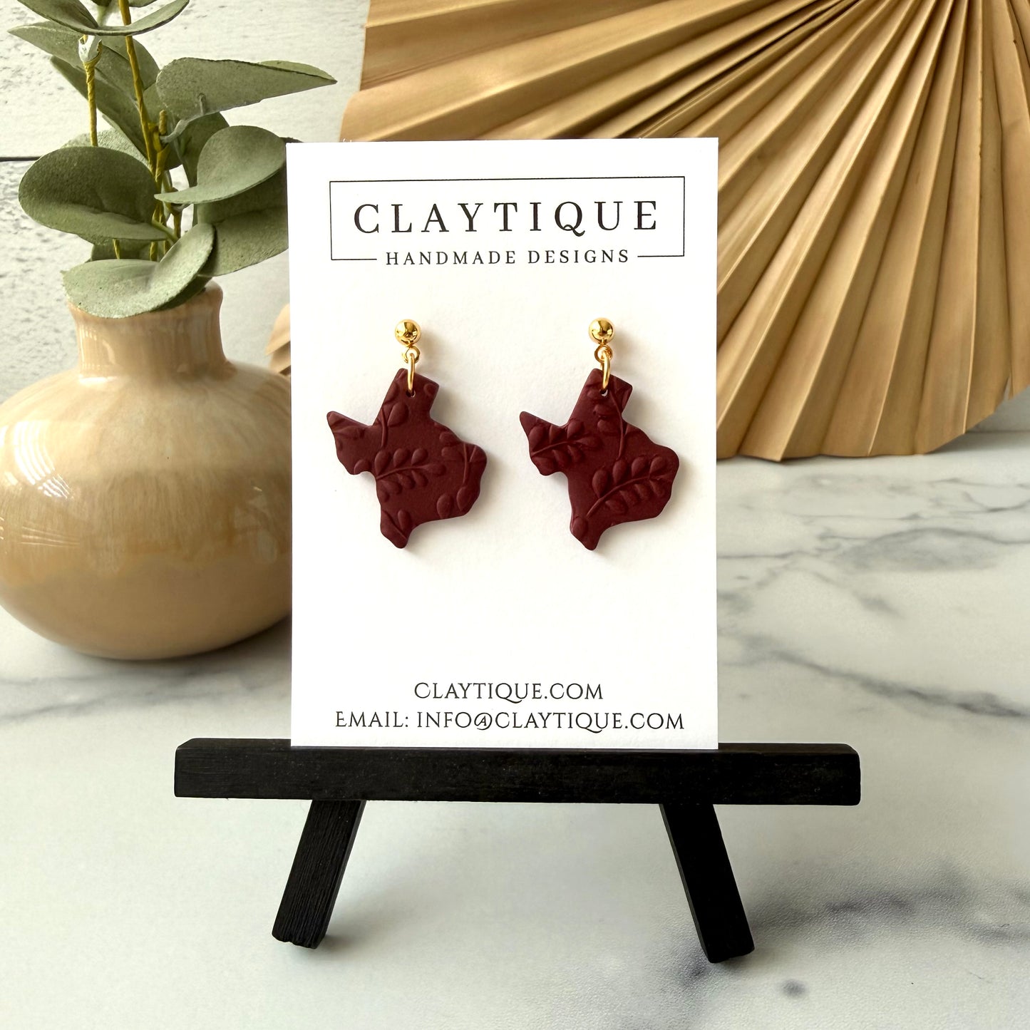 Maroon Handcrafted Small Dangle Earrings