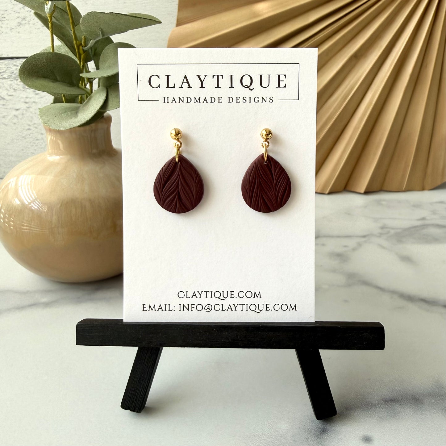 Maroon Handcrafted Small Dangle Earrings