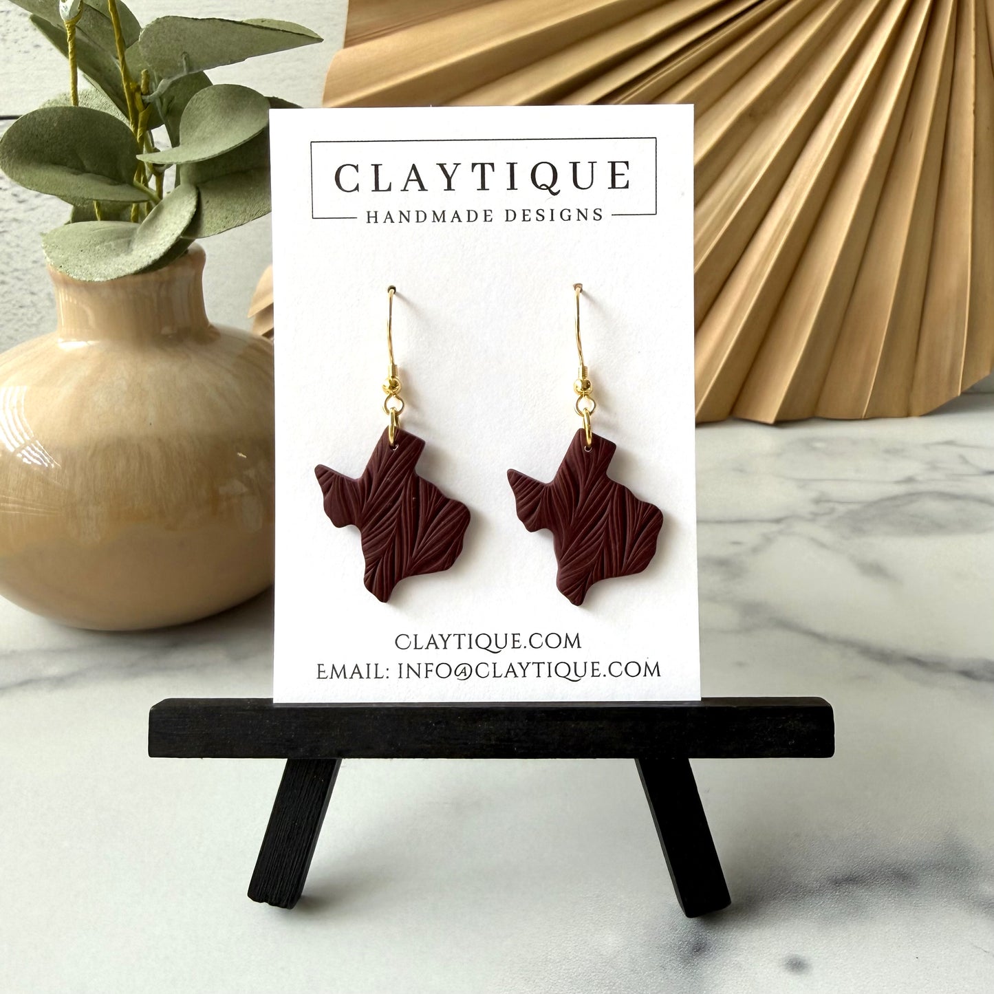 Maroon Handcrafted Large Dangle Earrings