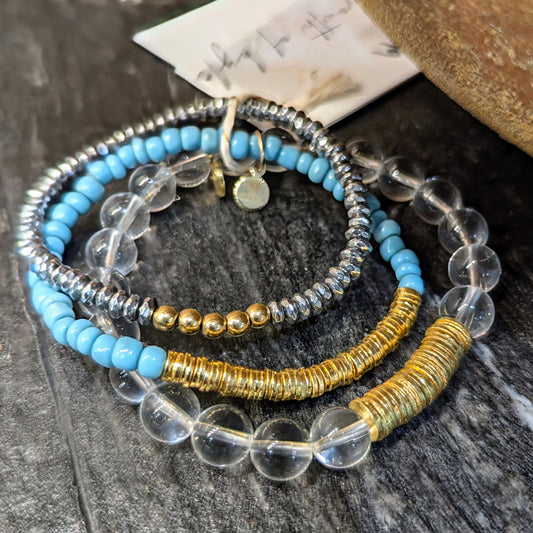 Next Level Stack: Quartz + Turquoise + Hematite Charcoal