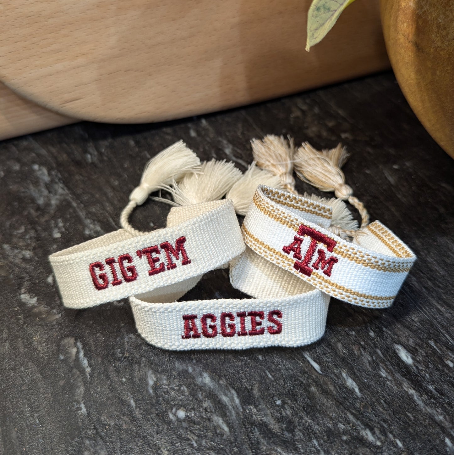 Embroidered Bracelets - Aggies