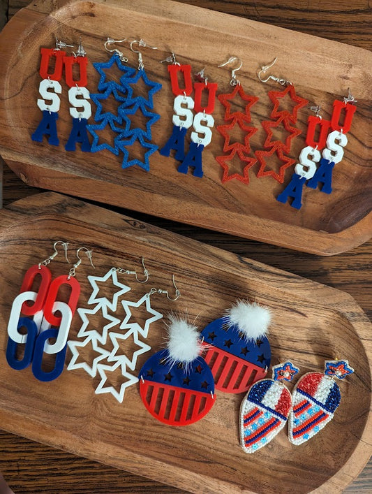Earring Tray - Patriotic