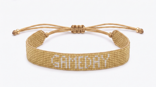 Gold Gameday Beaded Bracelet