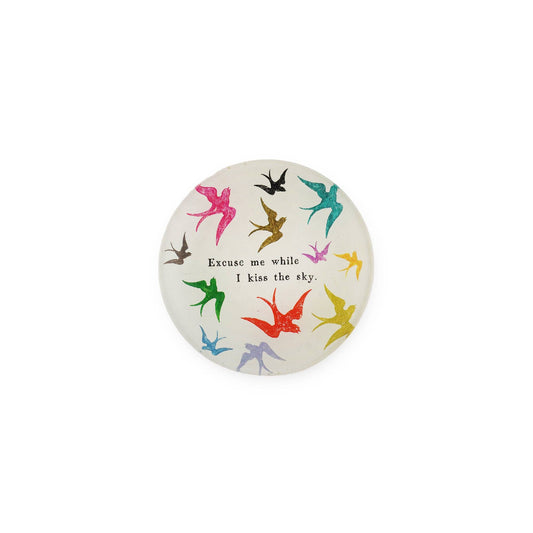 Excuse Me While I Kiss The Sky Mini Round Decoupage Ring Dish