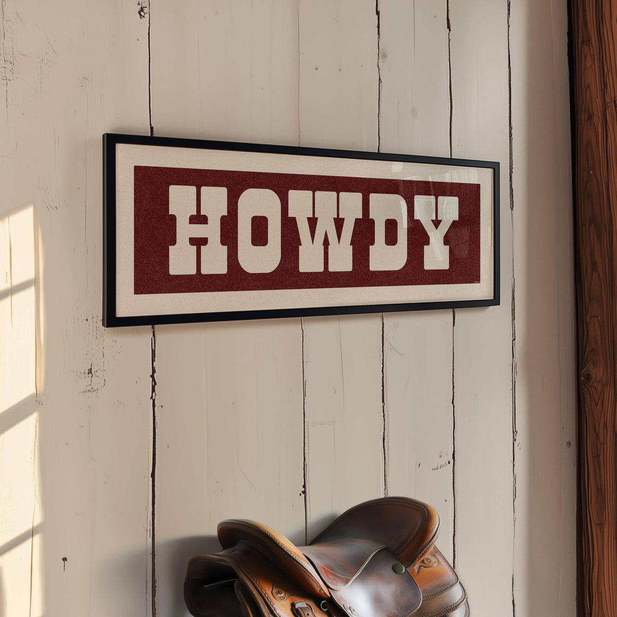 Framed HOWDY Sign