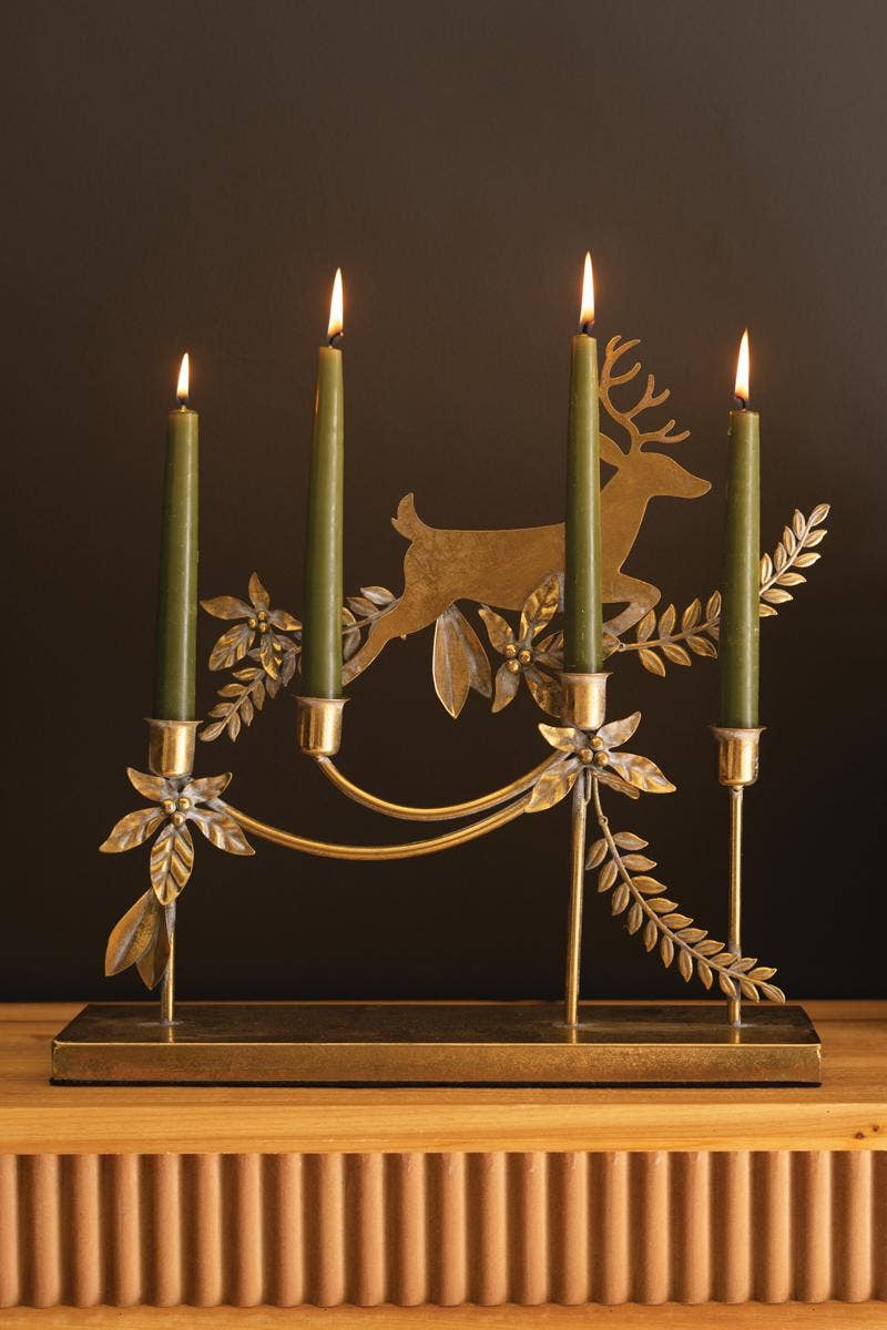 Metal Reindeer Candleabra