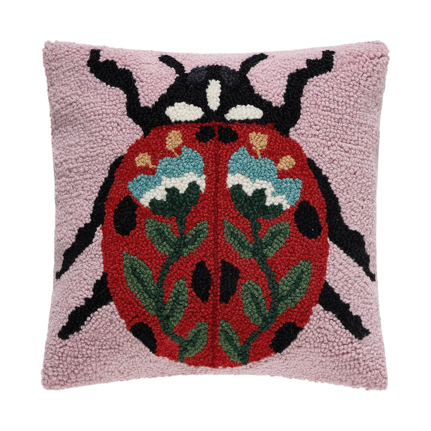 Folk Ladybug Hook Pillow