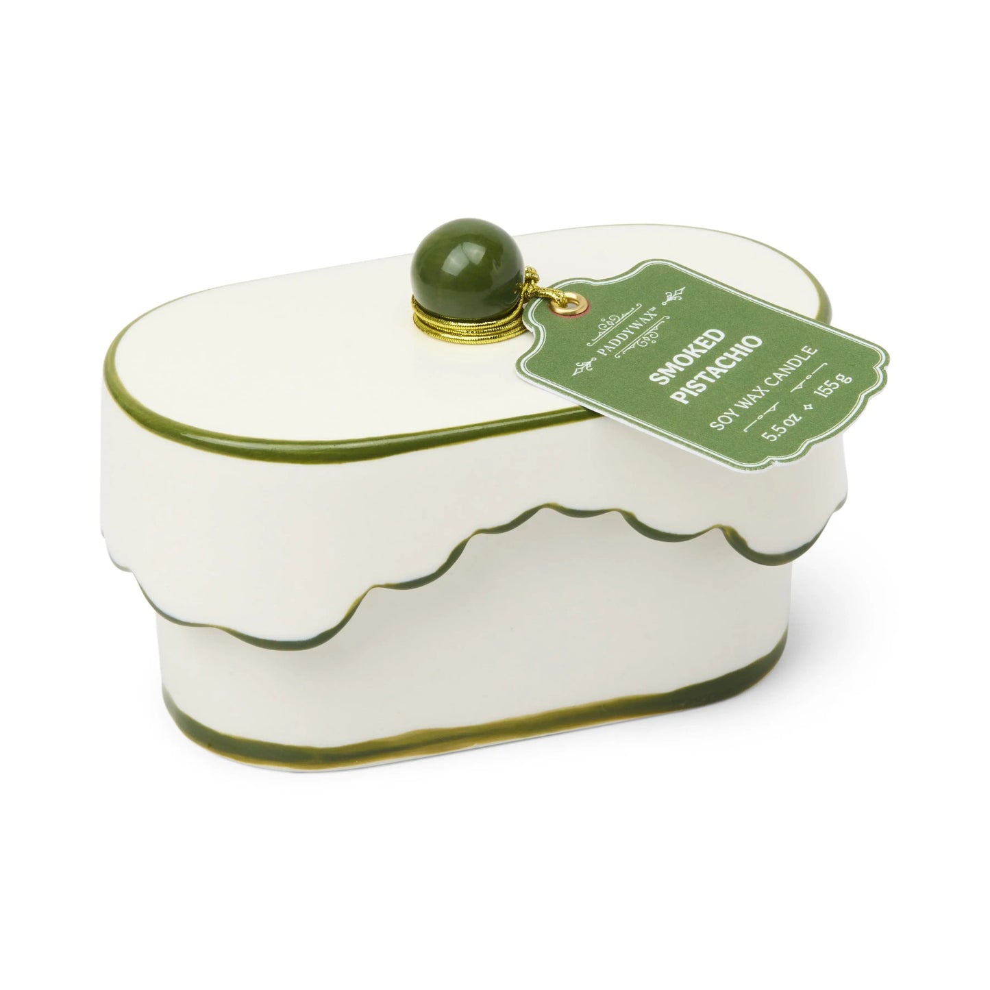 Green Scalloped Candle