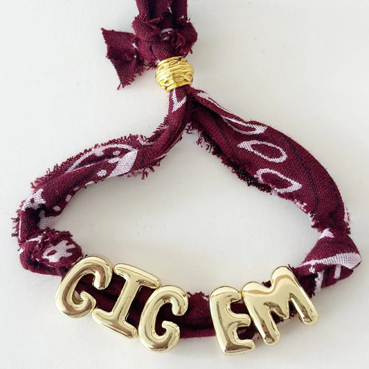 Gig 'Em Bandana Gameday Bracelet