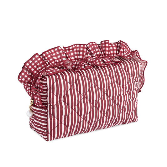 Ruffle Pouch - Maroon Large
