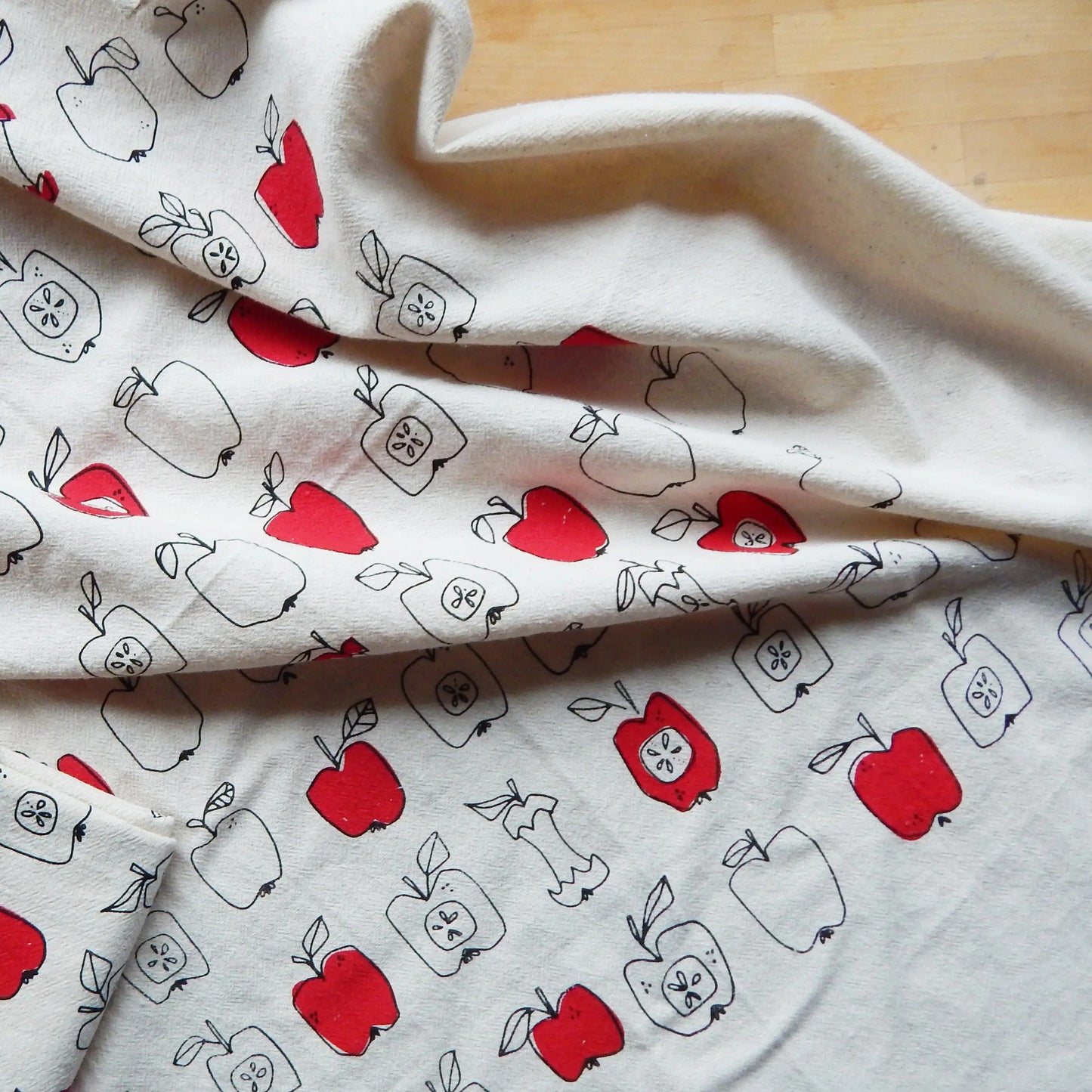 Apples Handprinted Kitchen Towel