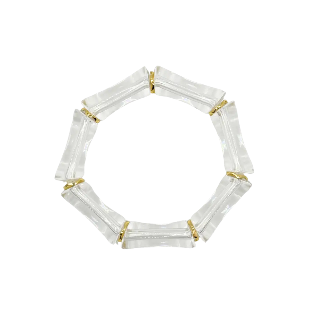 Acrylic Bamboo Bracelets + Gold Accents