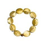 Gold Brushed Coin Bead Bracelet