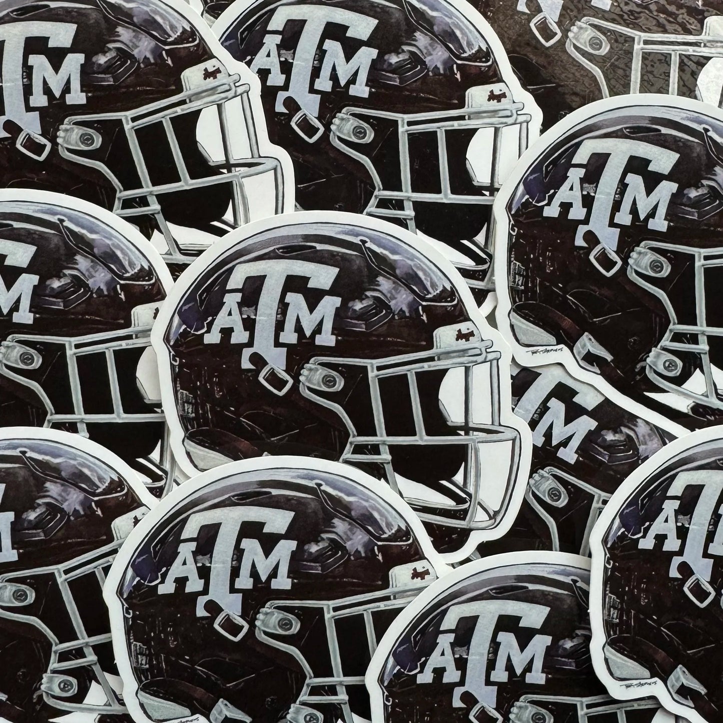 Maroon Helmet Sticker