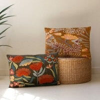 Floral Embroidered Pillow
