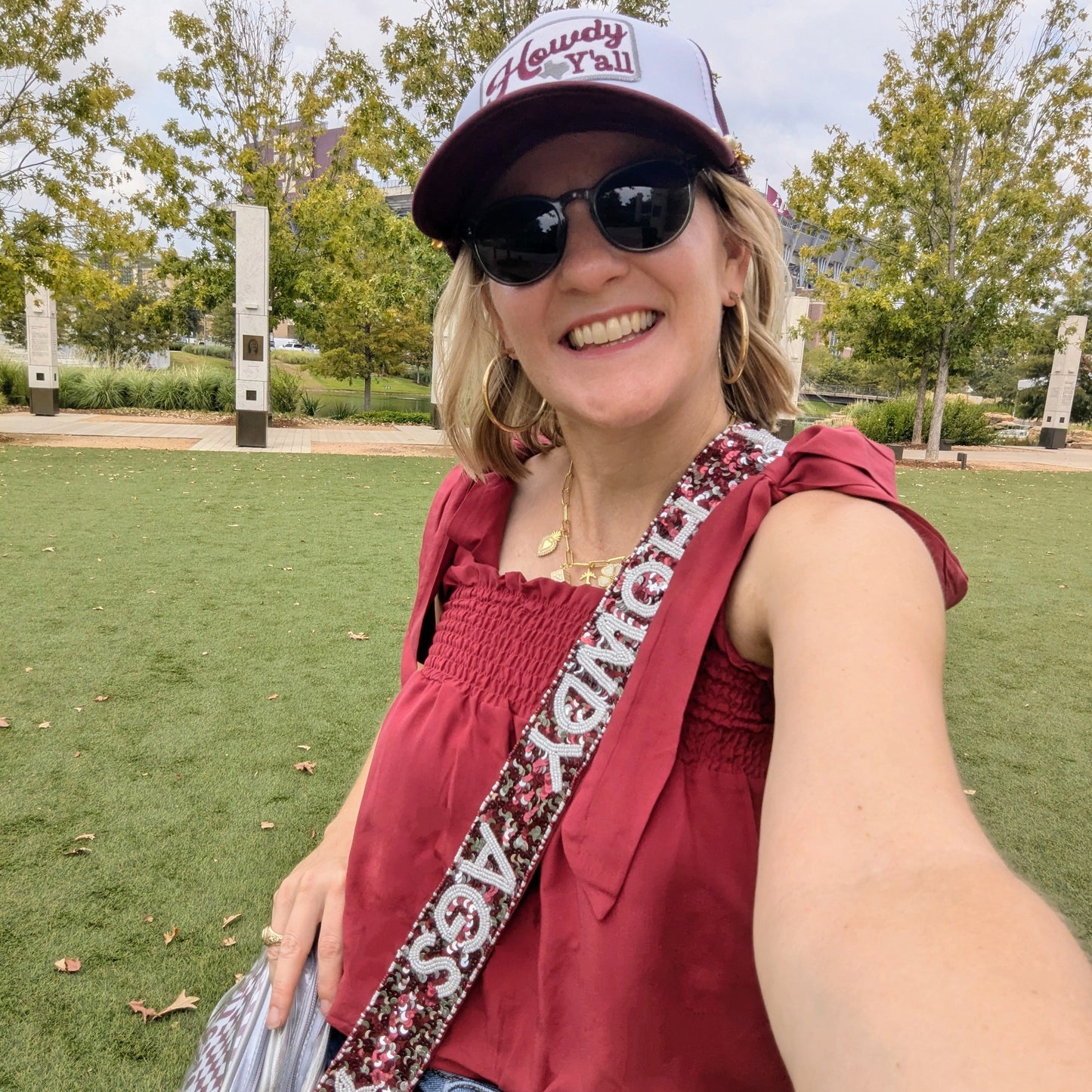 Sequin Game Day Tie Top