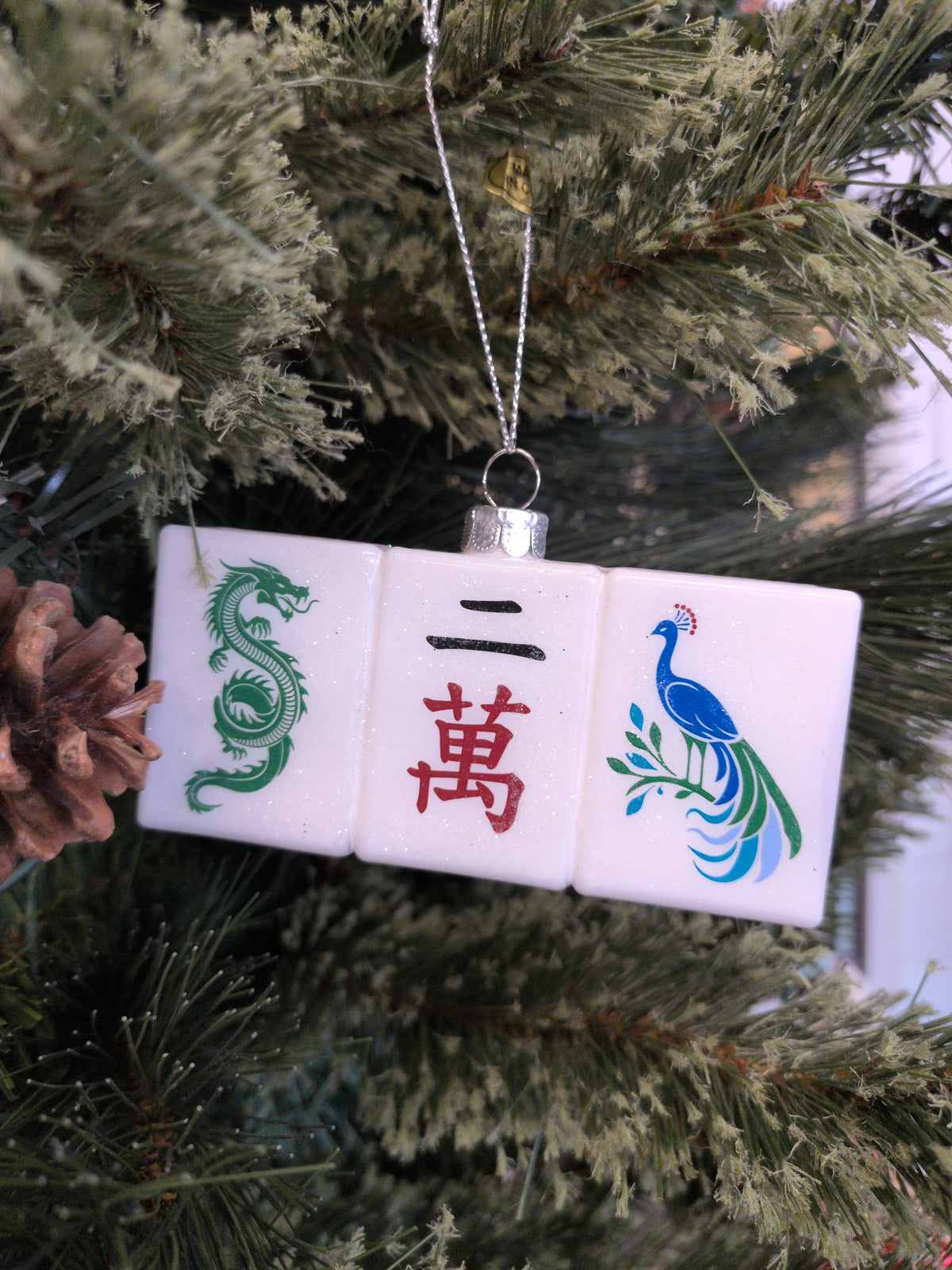 Mahjong Glass Ornament