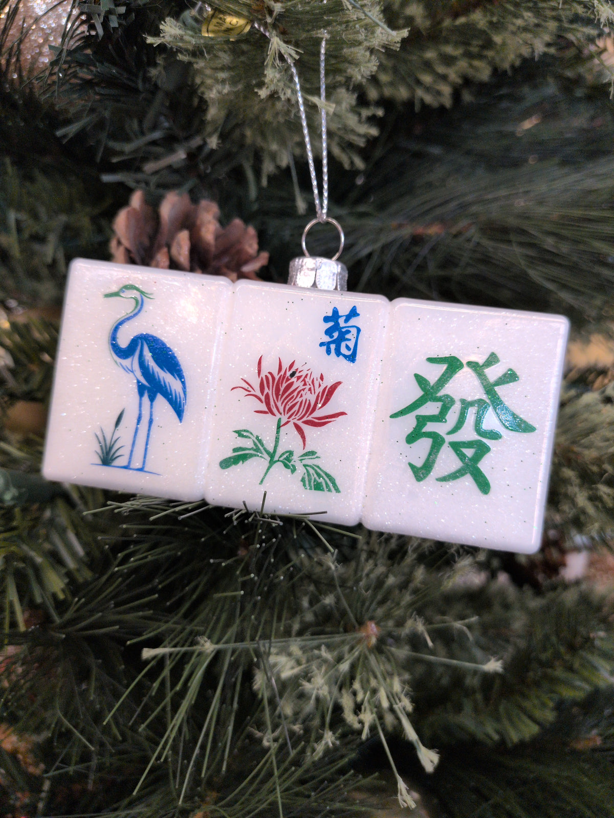 Mahjong Glass Ornament