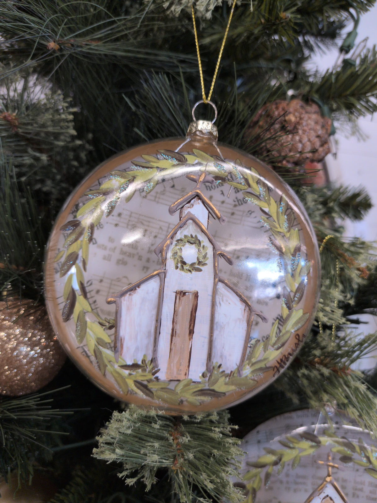 Church Sheet Music Disc Ornament