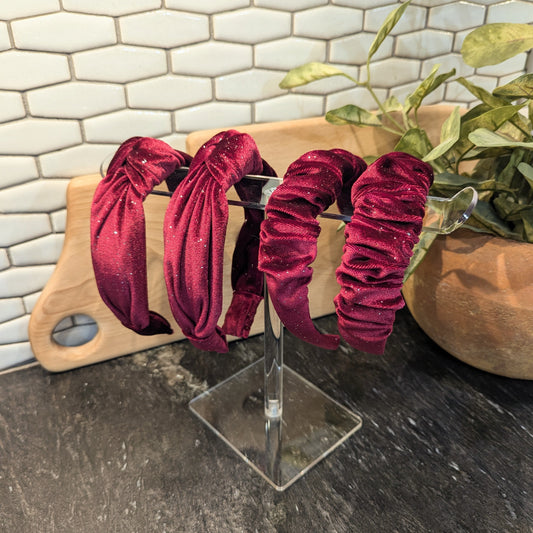 Velvet Headband - Maroon Sparkle