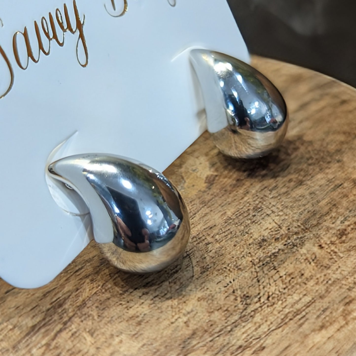 Teardrop Earrings - Silver Small