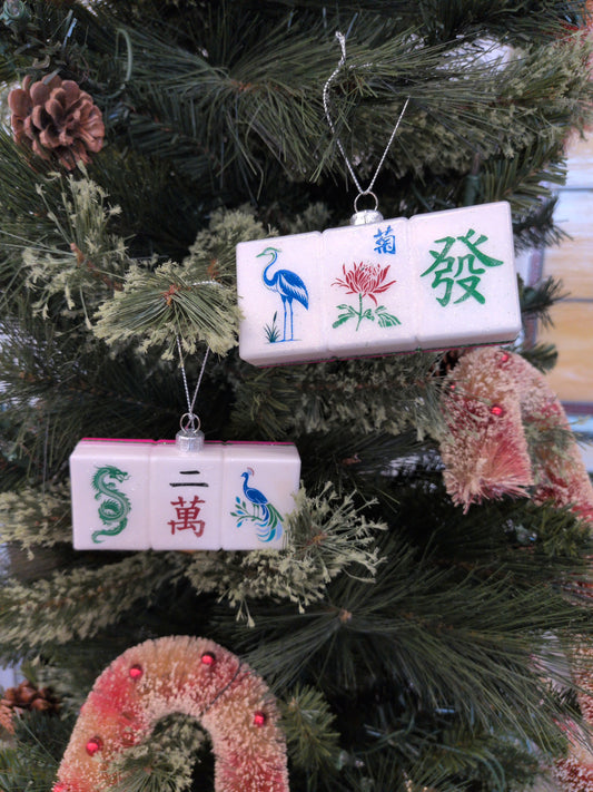 Mahjong Glass Ornament