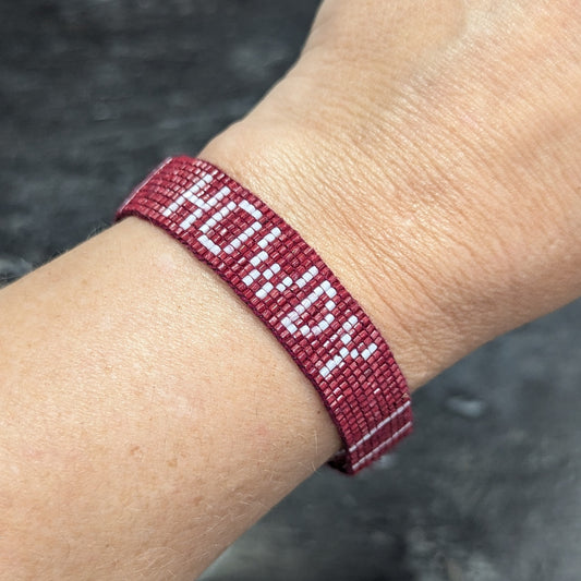 Beaded Bracelet - Howdy Maroon