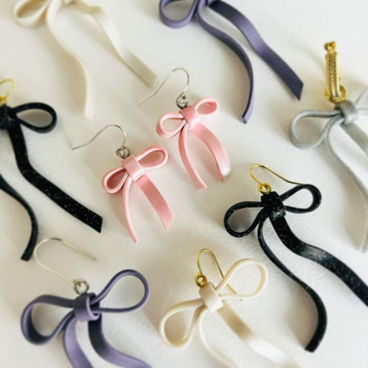 Bow Earrings - Black