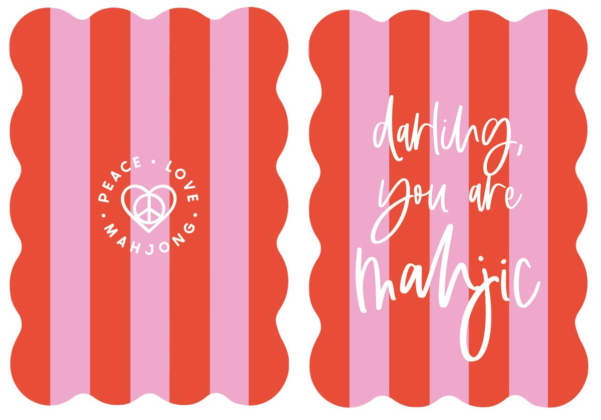 Mahjong Tile Shufflers (Set of 2) - Scalloped + Stripes